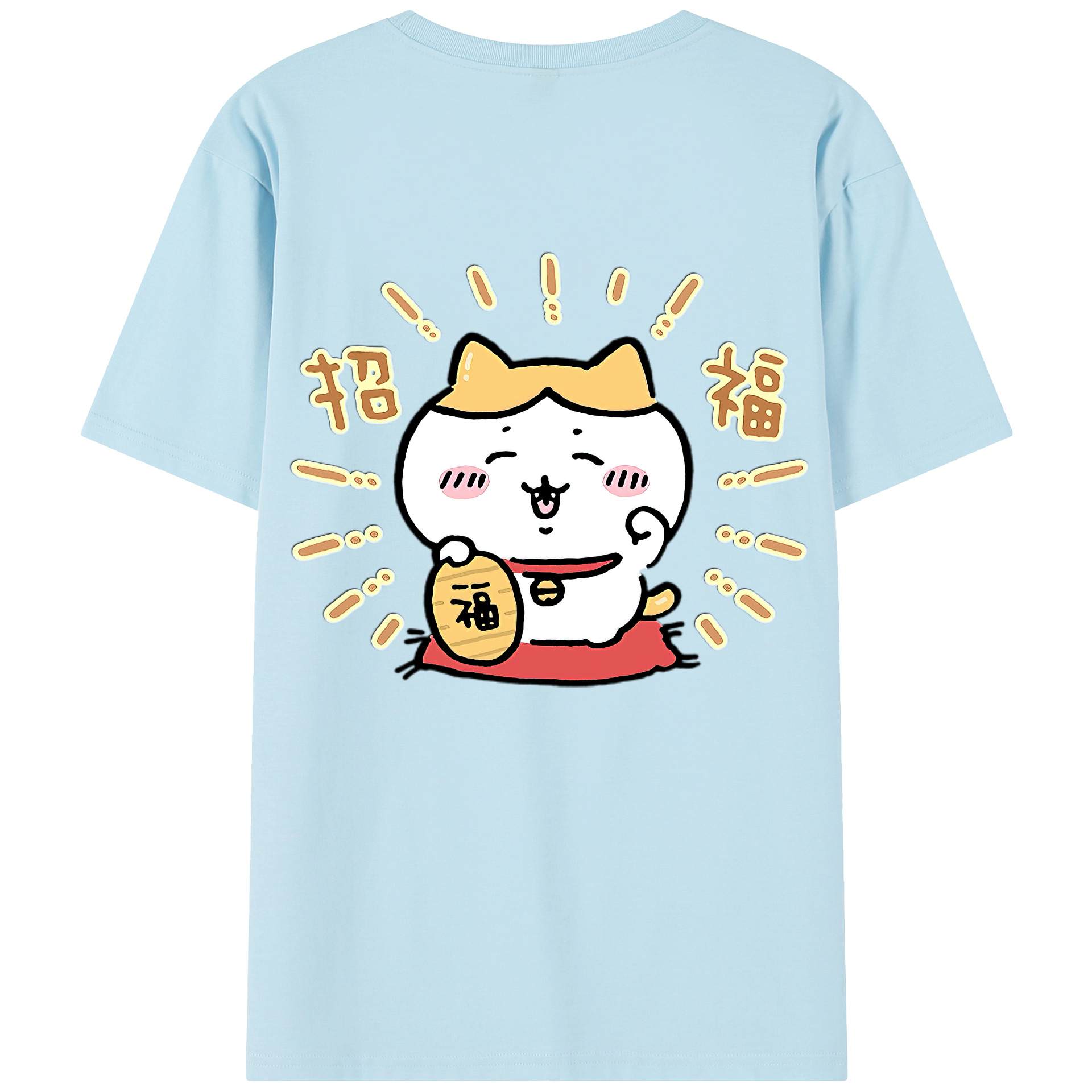 （画像用） ちいかわ ハチワレ Chii-kawa hachiware 綿100％半袖Tシャツ（背面プリント）